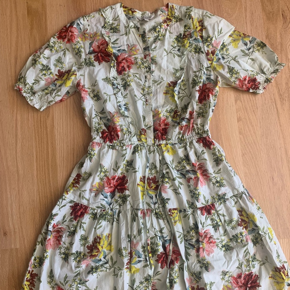 lucky brand Womens Floral Lined Dress Flowers Sz Small Petite